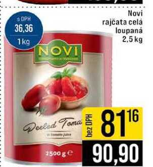 NOVI rajčata celá loupaná 2.5 kg