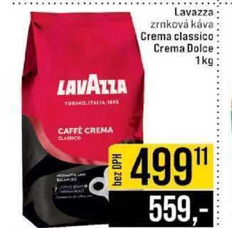 Lavazza zrnková káva Crema classico Crema Dolce 1kg 