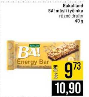 Bakalland BA! müsli tyčinka různé druhy 40g