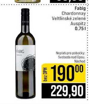 Fabig Chardonnay Veltlínské zelené Auspitz 0,75l