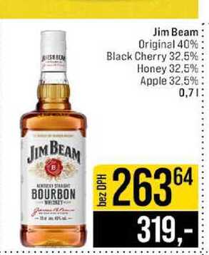 Jim Beam Original 40% Black Cherry 32.5% Honey 32.5% Apple 32,5% 0,7l