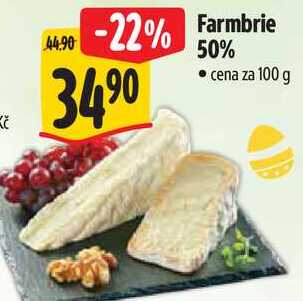 Farmbrie 50%, cena za 100 g