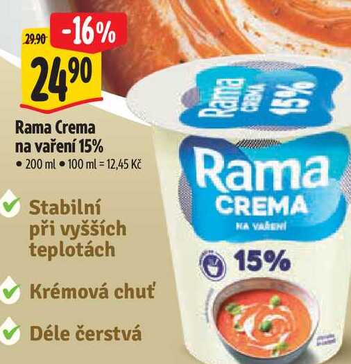 Rama Crema na vaření 15% 200 ml