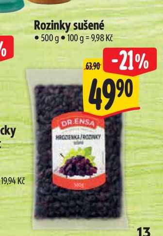  Rozinky sušené 500 g 