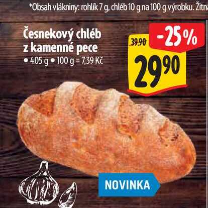  Česnekový chléb z kamenné pece 405 g 