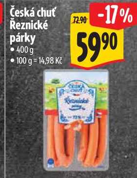 Česká chuť Řeznické párky, 400 g 