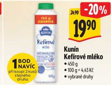 Kunín Kefírové mléko, 450 g