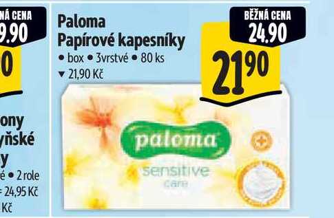   Paloma Papírové kapesníky box 3vrstvé 80 ks 