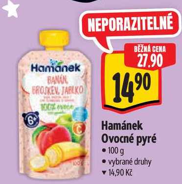 Hamánek Ovocné pyré, 100 g