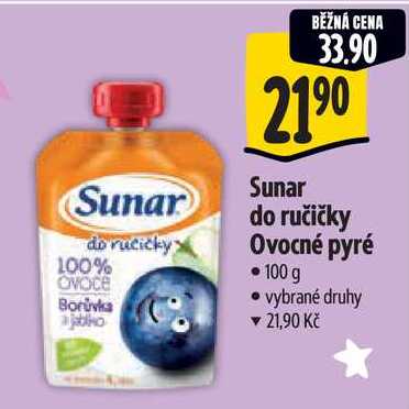 Sunar do ručičky Ovocné pyré, 100 g