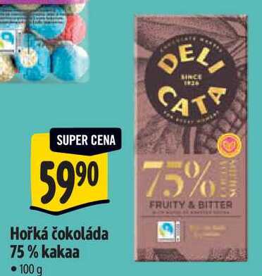 Hořká čokoláda 75% kakaa, 100 g