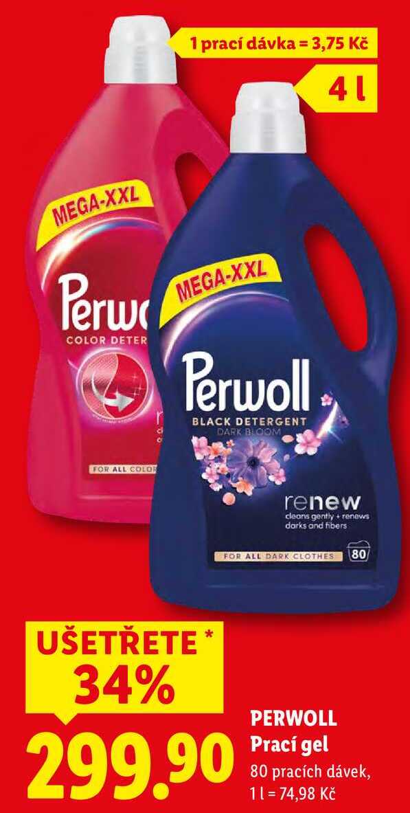 PERWOLL Prací gel, 80 pracích dávek