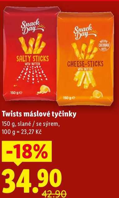 Twists máslové tyčinky, 150 g