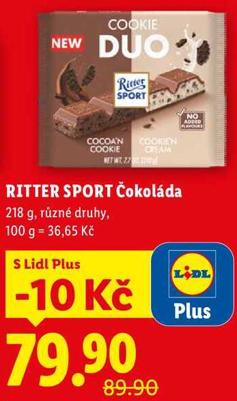RITTER SPORT Čokoláda, 218 g