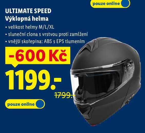 ULTIMATE SPEED Výklopná helma 