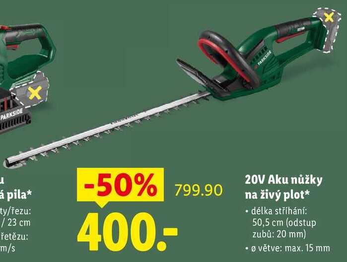 20V Aku nůžky na živý plot