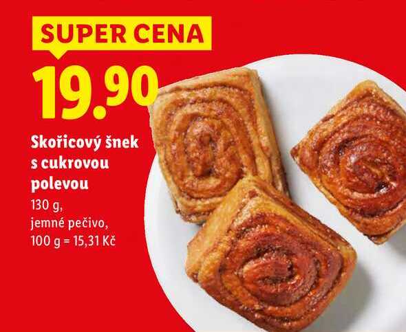 Skořicový šnek s cukrovou polevou, 130 g