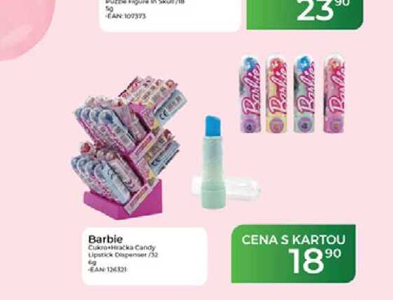 Barbie Cukro Hračka Candy Lipstick Dispenser