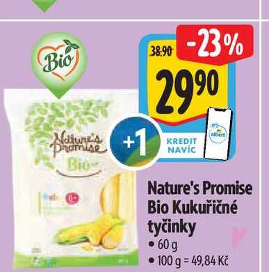  Nature's Promise Bio Kukuřičné tyčinky 60g 