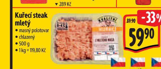 Kuřecí steak mletý 500 g