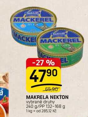 MAKRELA NEKTON vybrané druhy 240 g/PP 132-168 g 