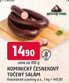 KOMINICKÝ ČESNEKOVÝ TOČENÝ SALÁM 100g