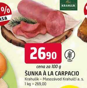 ŠUNKA À LA CARPACIO 100 g