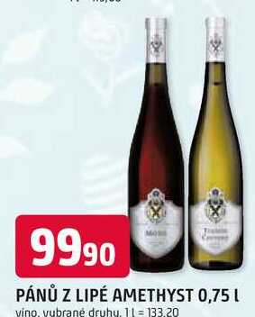 PÁNŮ Z LIPÉ AMETHYST 0,75 L