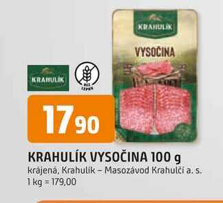 KRAHULÍK VYSOČINA 100 g krájená