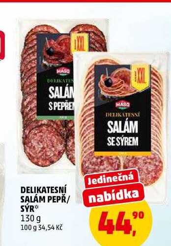 DELIKATESNÍ SALÁM PEPŘ/SÝR, 130 g