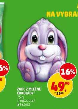 ZAJÍC Z MLÉČNÉ ČOKOLÁDY, 75 g