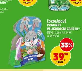 ČOKOLÁDOVÉ PRALINKY VELIKONOČNÍ ZAJÍČEK, 88 g