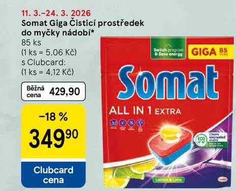 Somat Giga Čisticí prostředek do myčky nádobí, 85 ks  