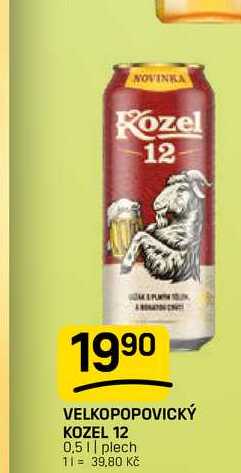 VELKOPOPOVICKÝ KOZEL 12 0,5l, plech