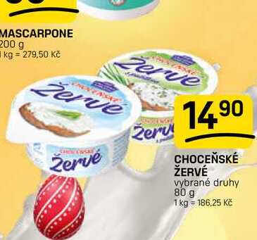 CHOCEŇSKÉ ŽERVÉ vybrané druhy 80 g 