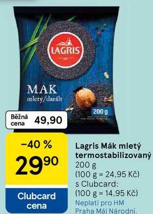 Lagris Mák mletý termostabilizovaný, 200 g