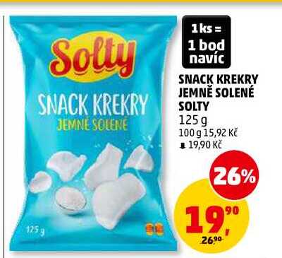 SNACK KREKRY JEMNĚ SOLENÉ SOLTY, 125 g