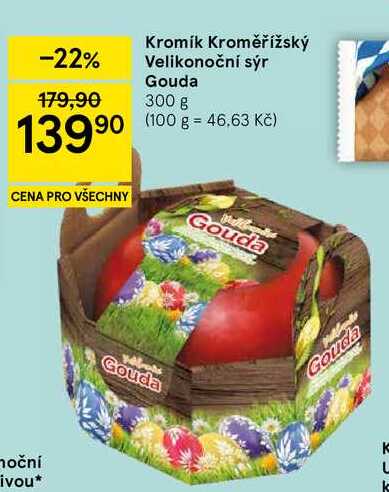 Kromik Kroměřížský Velikonoční sýr Gouda, 300 g 