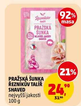 PRAŽSKÁ ŠUNKA ŘEZNÍKŮV TALÍŘ, 100 g 