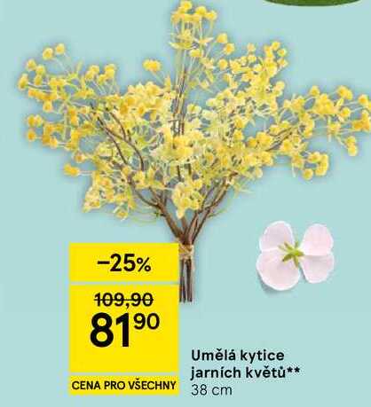 Umělá kytice jarních květů, 38 cm 