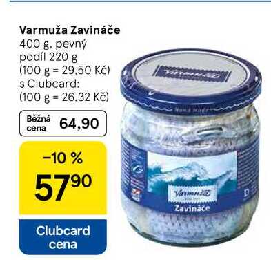 Varmuža Zavináče, 400 g. pevný podíl 220 g 
