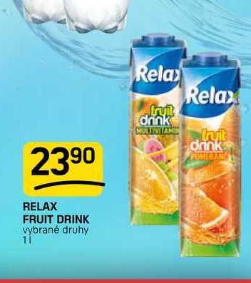 RELAX FRUIT DRINK vybrané druhy 1l