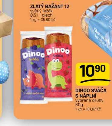 DINOO SVÁČA S NÁPLNÍ vybrané druhy 60g 