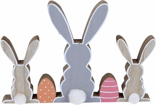 Velikonoční dekorace figurky skupinka zajíců