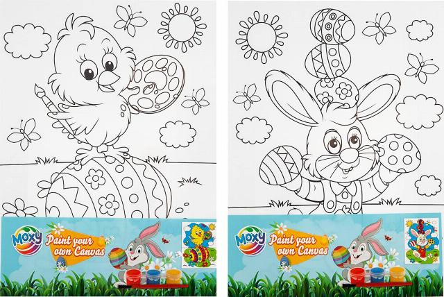 Velikonoční omalovánky na plátně