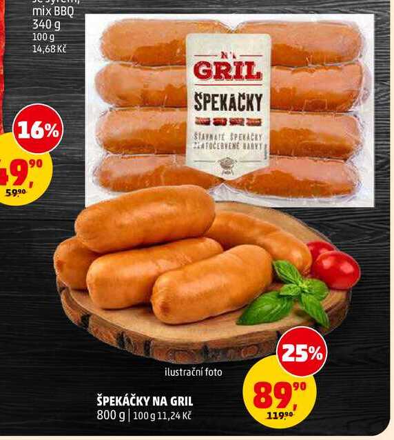 ŠPEKÁČKY NA GRIL, 800 g 
