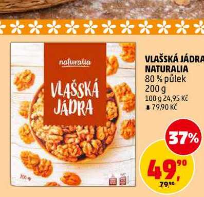 VLAŠSKÁ JÁDRA NATURALIA 80% půlek, 200 g 