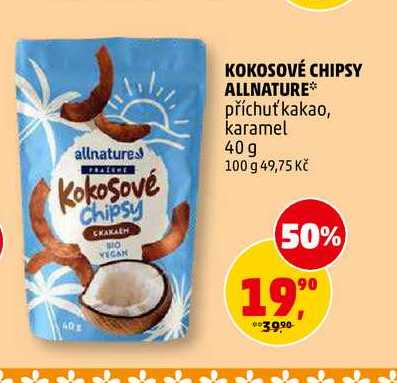 KOKOSOVÉ CHIPSY ALLNATURE, 40 g 