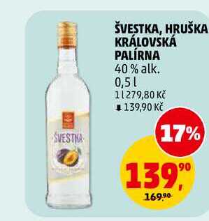 ŠVESTKA KRÁLOVSKÁ PALÍRNA, 0,5 l