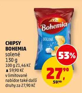 CHIPSY BOHEMIA solené, 130 g 